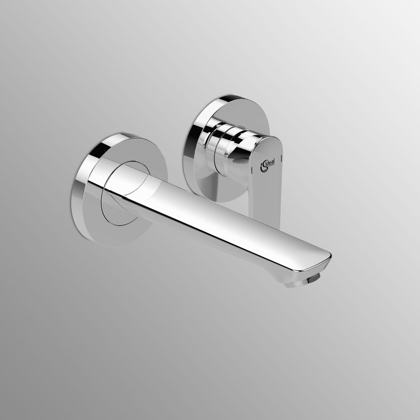 Immagine di Ideal Standard CONNECT AIR miscelatore monocomando lavabo per installazione a parete, bocca di erogazione da 22.5 cm, finitura cromo A7009AA