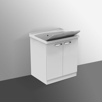 Immagine di Ideal Standard LAGO mobile sottolavatoio con asse in legno L.72 P.60 cm, colore bianco finitura lucido J0027PW