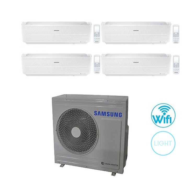 Immagine di Samsung WINDFREE LIGHT Climatizzatore quadri split inverter WiFi Bianco | unità esterna 7 kW unità interne 7000+7000+9000+9000 BTU AJ070MCJ4EH/EU+2xAR07NXWXCWKNEU+2xAR09NXWXCWKNEU