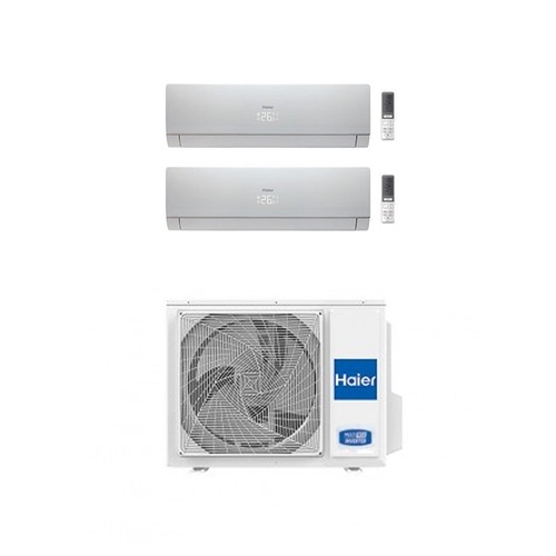 Immagine di Haier NEBULA GREEN Climatizzatore dual split inverter, bianco | unità esterna 4 kW unità interne 7000+12000 BTU 2U40S2SM1FA+AS20S2SN2FA+AS35S2SN2FA