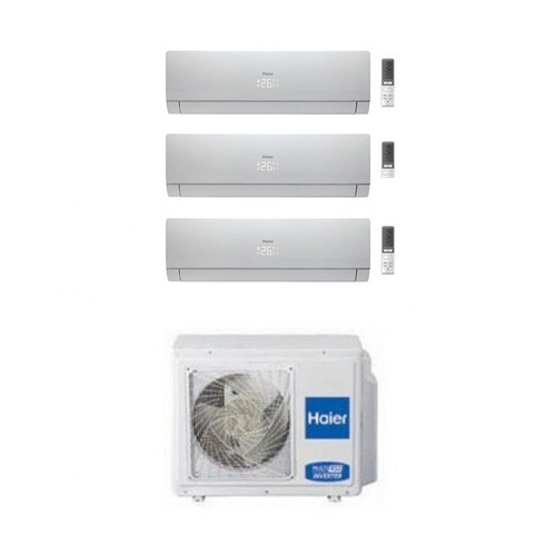 Immagine di Haier NEBULA GREEN Climatizzatore trial split inverter, bianco | unità esterna 5.2 kW unità interne 7000+7000+9000 BTU 3U52S2SG1FA+2xAS20S2SN2FA+AS25S2SN2FA