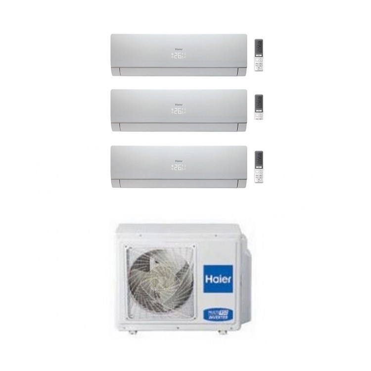 Immagine di Haier NEBULA GREEN Climatizzatore trial split inverter, bianco | unità esterna 6.8 kW unità interne 7000+7000+9000 BTU 3U68S2SG1FA+2xAS20S2SN2FA+AS25S2SN2FA