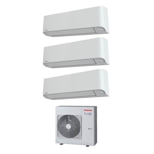 Immagine di Toshiba MIRAI R410A Climatizzatore trial split inverter | unità esterna 7.5 kW unità interne 12000+12000+12000 BTU RAS-3M26S3AV-E+3xRAS-B13BKVG-E