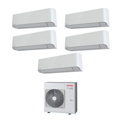 Immagine di Toshiba MIRAI R32 Climatizzatore penta split inverter | unità esterna 10 kW unità interne 9000+9000+9000+9000+12000 BTU RAS-5M34U2AVG-E+4xRAS-B10BKVG-E+RAS-B13BKVG-E