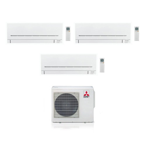 Immagine di Mitsubishi MSZ-AP R410A Climatizzatore trial split inverter | unità esterna 5.4 kW unità interne 7000+7000+9000 BTU MXZ-3E54VA-2xMSZ-AP20VF-MSZ-AP25VG
