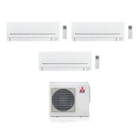 Immagine di Mitsubishi MSZ-AP R410A Climatizzatore trial split inverter | unità esterna 5.4 kW unità interne 9000+9000+12000 BTU MXZ-3E54VA-2xMSZ-AP25VG-MSZ-AP35VG