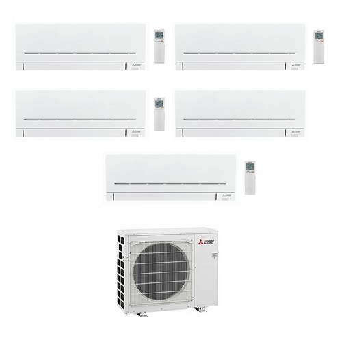 Immagine di Mitsubishi MSZ-AP R410A Climatizzatore penta split inverter | unità esterna 10.2 kW unità interne 7000+7000+7000+9000+12000 BTU MXZ-5E102VA-3xMSZ-AP20VF-MSZ-AP25VG-MSZ-AP35VG