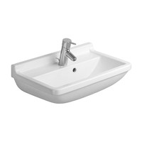 Immagine di Duravit STARCK 3 lavabo 50 cm monoforo, con troppopieno e bordo per rubinetteria, lato inferiore smaltato, colore bianco 0300500000