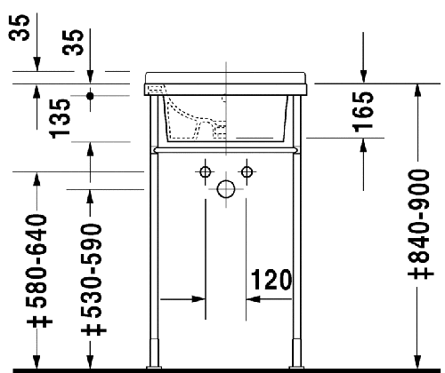 Immagine di Duravit STARCK 3 lavabo 48 cm monoforo, con troppopieno, con bordo per rubinetteria, lato inferiore smaltato, WonderGliss, colore bianco 03034800001