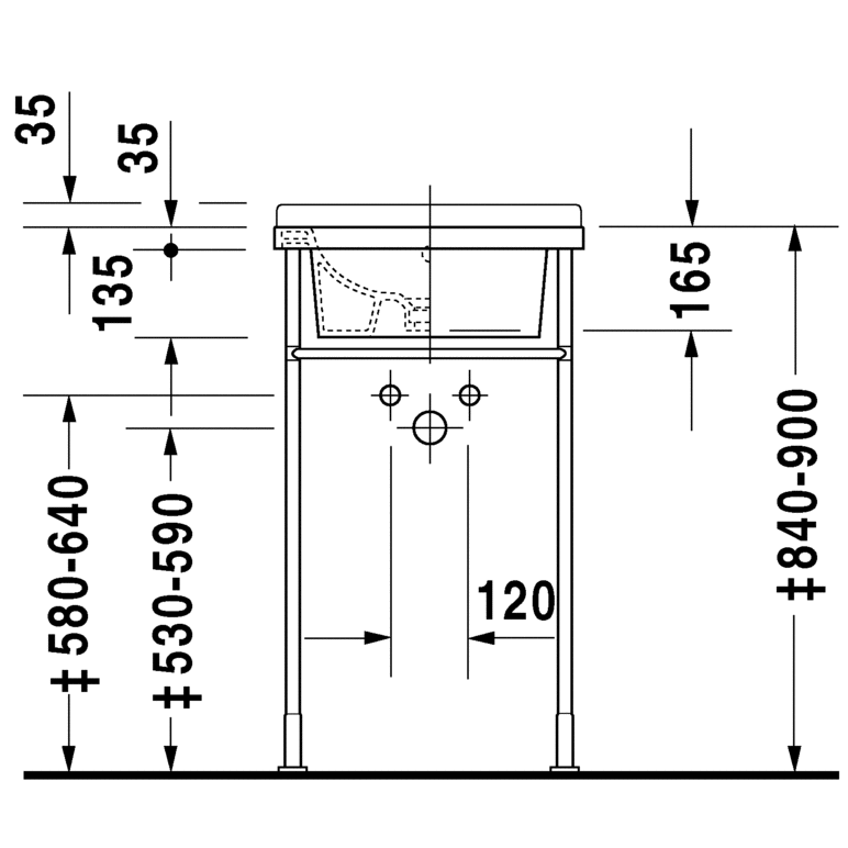 Immagine di Duravit STARCK 3 lavabo 48 cm monoforo, con troppopieno, con bordo per rubinetteria, lato inferiore smaltato, WonderGliss, colore bianco 03034800001