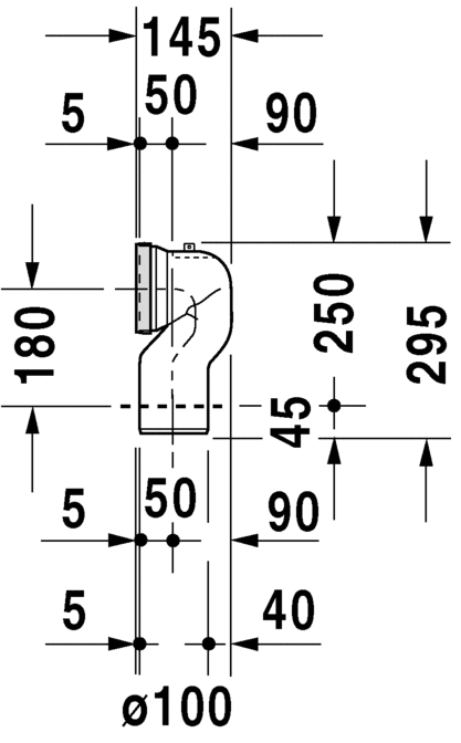 Immagine di Duravit Curva di scarico verticale 0014620000