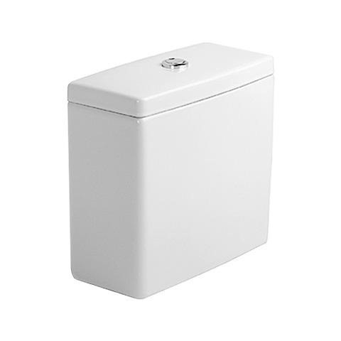 Immagine di Duravit STARCK 3 cassetta di sciacquo con batteria Dual Flush, per attacco sinistra, destra o centrale alto, fabbisogno di acqua di risciacquo 6/3 l, UWL classe 2, pulsante finitura cromato, colore bianco 0920000005
