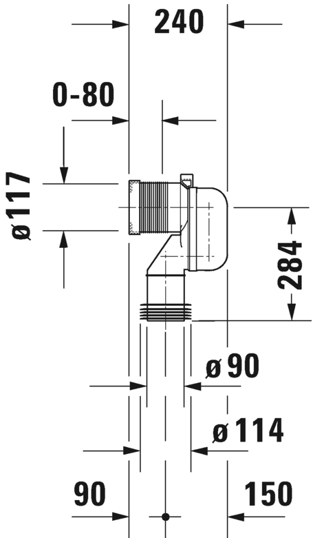 Immagine di Duravit Curva di scarico verticale per scarico Vario 8990250000