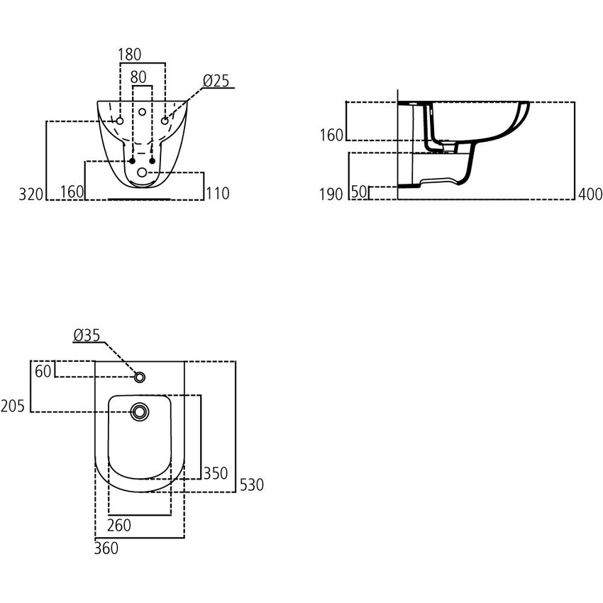 Immagine di Ceramica Dolomite GEMMA 2 bidet sospeso monoforo, bianco J522601