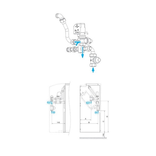 Immagine di Sabiana Valvola a 3 vie per batteria addizionale + kit collegamento montata a bordo (tutte le grandezze) 9060472W