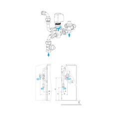 Immagine di Sabiana Valvola a 3 vie per batteria principale + kit collegamento montata a bordo (CRSL / CRSL-ECM grandezze 2 - 3 - 4 - 5  - CRC / CRC-ECM / CRT-ECM grandezza 6-9) 9060471W