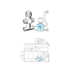 Immagine di Sabiana Valvola a 3 vie semplificata per batteria addizionale + Kit collegamento montata a bordo (grandezza 1-9 incasso) 9060483W