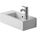 Immagine di Duravit VERO lavamani consolle 50 cm, con foro rubinetteria a destra, con troppopieno, WonderGliss, colore bianco 07035000081