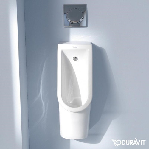 Immagine di Duravit STARCK 3 orinatoio entrata posteriore nascosta, senza mosca, senza brida, WonderGliss, colore bianco 08272500001