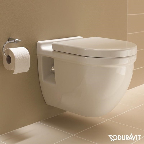 Immagine di Duravit STARCK 3 set vaso sospeso e sedile con coperchio, colore bianco 42000900A1
