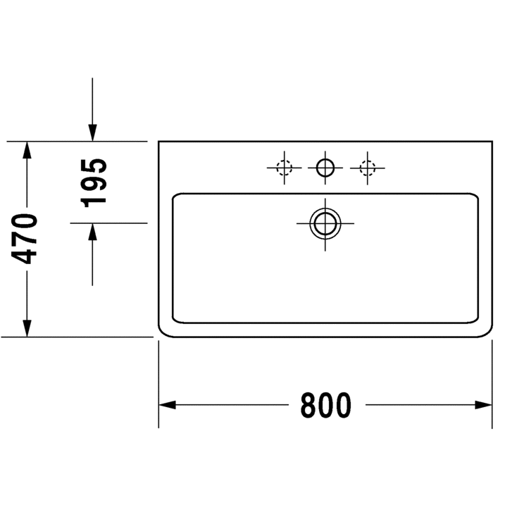 Immagine di Duravit Vero lavabo rettificato 80 cm senza troppopieno monoforo, con bordo per rubinetteria, bianco 0454800071