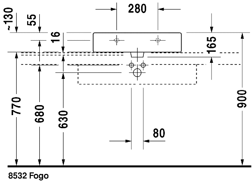 Immagine di Duravit Vero lavabo rettificato 60 cm senza troppopieno tre fori, con WonderGliss, con bordo per rubinetteria, bianco 04546000731