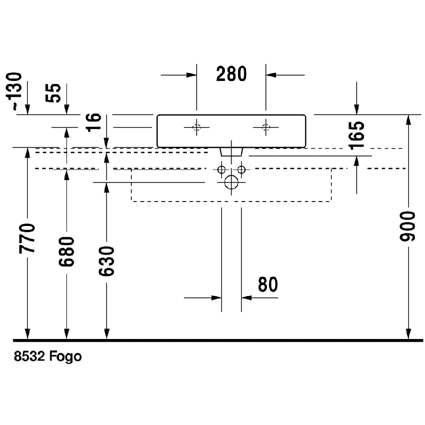 Immagine di Duravit Vero lavabo rettificato 60 cm senza troppopieno tre fori, con WonderGliss, con bordo per rubinetteria, bianco 04546000731