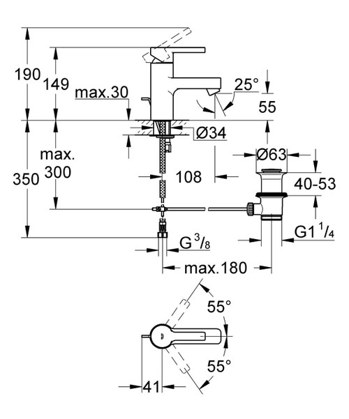 Miscelatore monocomando 
per lavabo