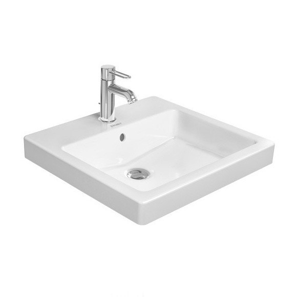 Immagine di Duravit VERO lavabo da incasso 50 cm, monoforo, per incasso soprapiano, con troppopieno, colore bianco 0315500000