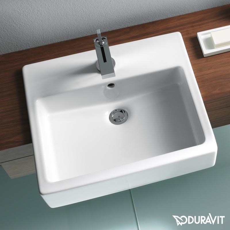 Immagine di Duravit VERO lavabo semincasso 55 cm, monoforo, con troppopieno, colore bianco 0314550000