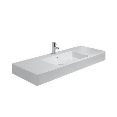 Duravit VERO lavabo consolle 125 cm, monoforo, con troppopieno, colore bianco 0329120000