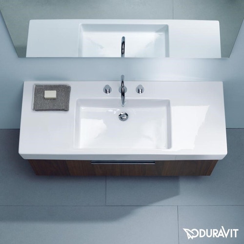 Immagine di Duravit VERO lavabo consolle 125 cm, monoforo, con troppopieno, colore bianco 0329120000