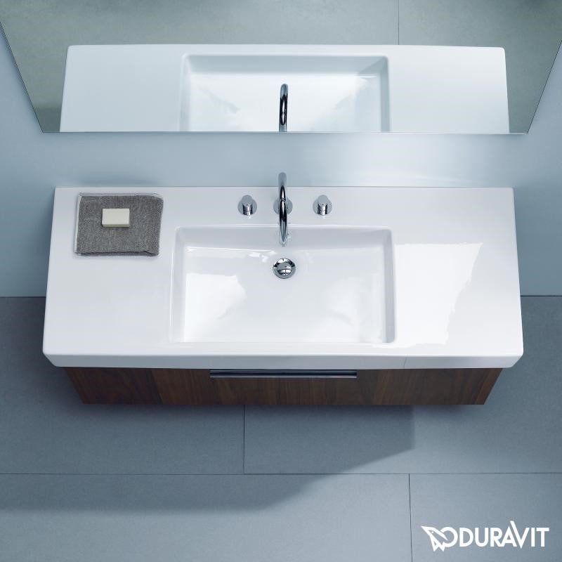 Immagine di Duravit VERO lavabo consolle 125 cm, monoforo, con troppopieno, colore bianco 0329120000