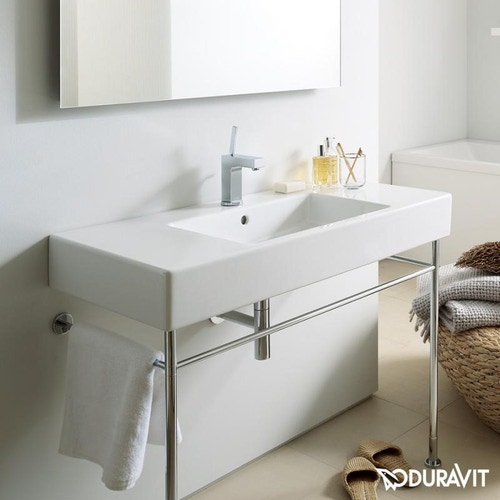 Immagine di Duravit VERO lavabo consolle 125 cm, monoforo, con troppopieno, colore bianco 0329120000