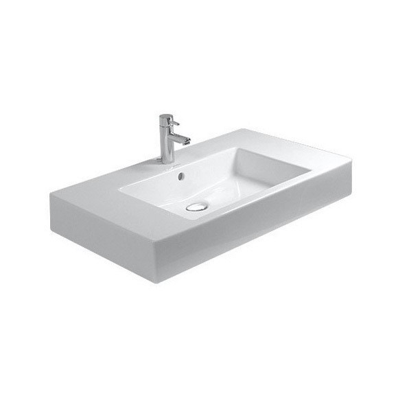 Immagine di Duravit VERO lavabo consolle 85 cm, monoforo, con troppopieno, colore bianco 0329850000