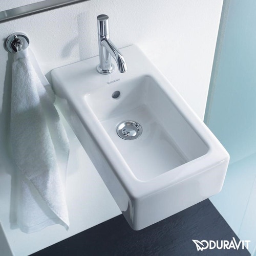 Immagine di Duravit VERO lavamani 25 cm, monoforo, con troppopieno, colore bianco 0702250000
