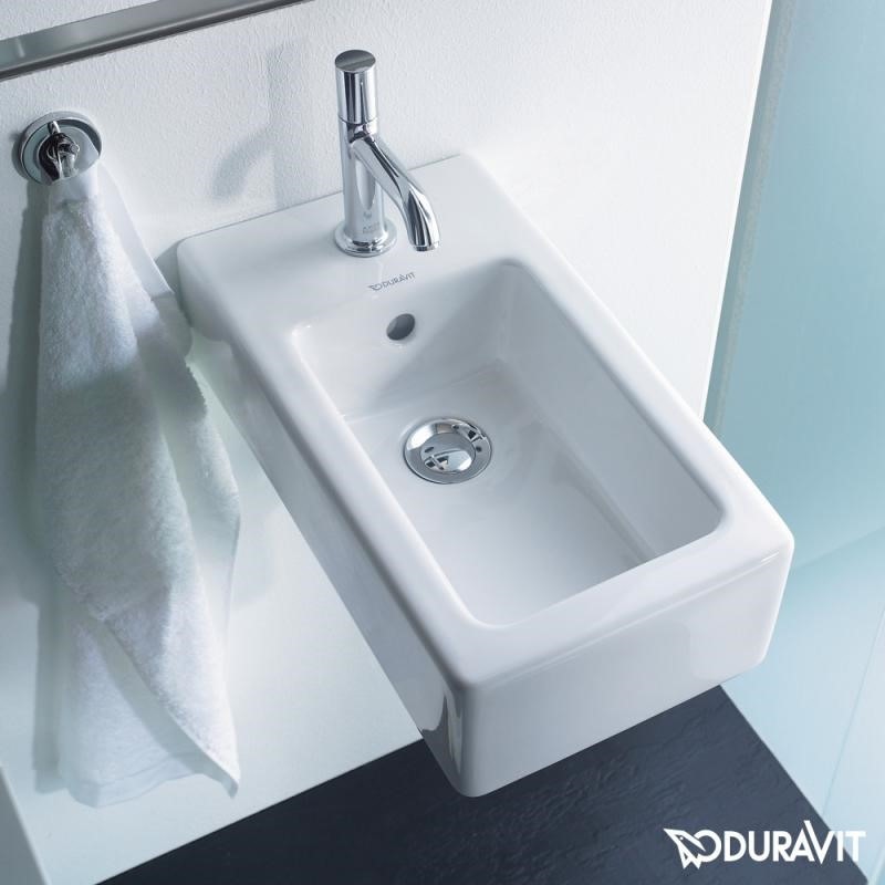 Immagine di Duravit VERO lavamani 25 cm, monoforo, con troppopieno, colore bianco 0702250000