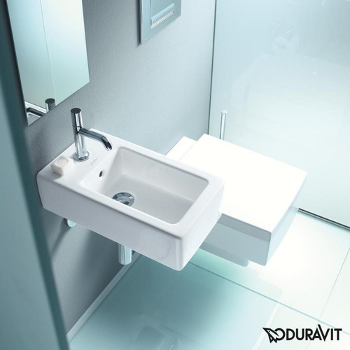 Immagine di Duravit VERO lavamani 25 cm, monoforo, con troppopieno, colore bianco 0702250000