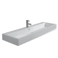Immagine di Duravit VERO lavabo rettificato 120 cm, monoforo, con troppopieno, WonderGliss, colore bianco 04541200271