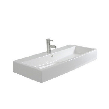 Duravit VERO lavabo rettificato 100 cm, monoforo, con troppopieno, colore bianco 0454100027