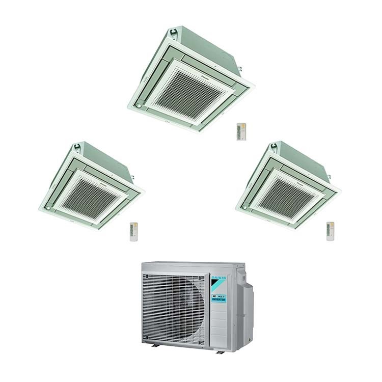 Immagine di Daikin FFA-A R32 Climatizzatore trial split inverter, griglia e comando ad infrarossi inclusi | unità esterna 6.8 kW unità interne 9000+12000+12000 BTU 3MXM68N+SB.FFA25A-IGS+2xSB.FFA35A-IGS