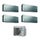 Daikin Stylish R32 Climatizzatore quadri split inverter, silver | unità esterna 6.8 kW unità interne 7000+7000+9000+9000 BTU 4MXM68N+2xFTXA20AS+2xFTXA25AS