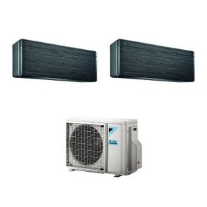 Immagine di Daikin Stylish R32 Climatizzatore dual split inverter, blackwood | unità esterna 4 kW unità interne 7000+7000 BTU 2MXM40M+2xFTXA20AT