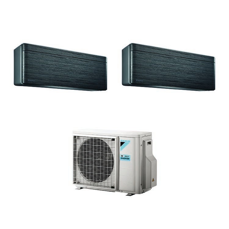 Immagine di Daikin Stylish R32 Climatizzatore dual split inverter, blackwood | unità esterna 4 kW unità interne 7000+9000 BTU 2MXM40M+FTXA20AT+FTXA25AT