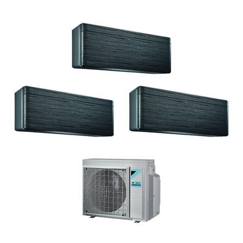Immagine di Daikin Stylish R32 Climatizzatore trial split inverter, blackwood | unità esterna 6.8 kW unità interne 9000+9000+12000 BTU 3MXM68N+2xFTXA25AT+FTXA35AT