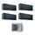 Daikin Stylish R32 Climatizzatore quadri split inverter, blackwood | unità esterna 6.8 kW unità interne 7000+7000+7000+12000 BTU 4MXM68N+3xFTXA20AT+FTXA35AT