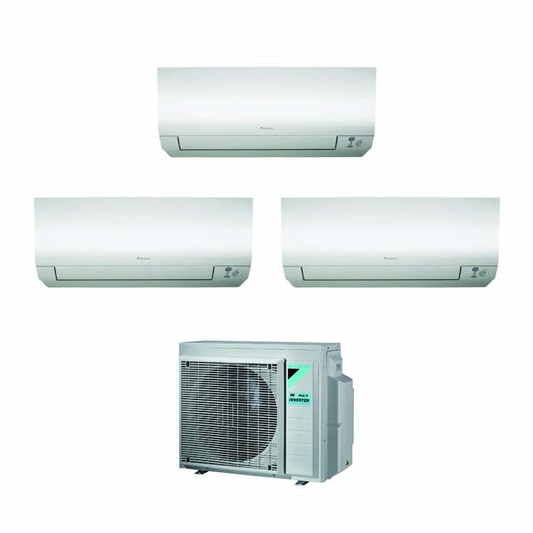 Immagine di Daikin FTXM-M R32 Climatizzatore trial split inverter, bianco | unità esterna 5.2 kW unità interne 9000+9000+12000 BTU 3MXM52N+2xFTXM25M+FTXM35M