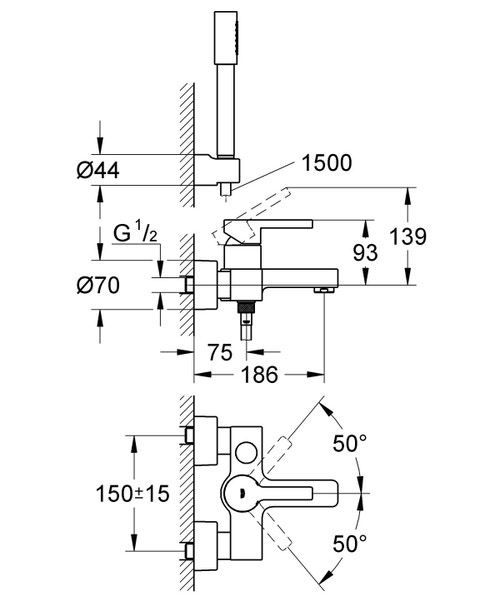 Miscelatore monocomando
per vasca-doccia