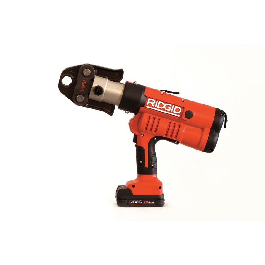 Ridgid RP 340-B Pressatrice a batteria completo di ganasce V 15-22-28 mm  caricabatteria da 230V, batteria A Li-Ion 18V 2.0 e cassetta di trasporto  43248