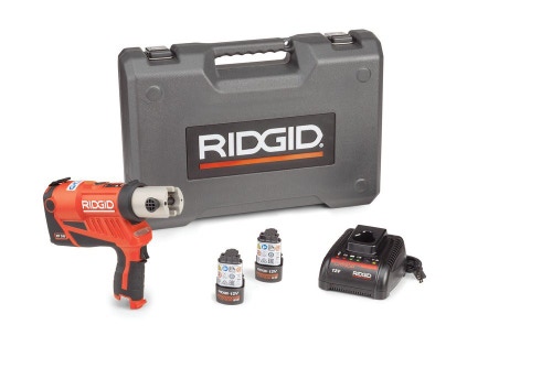 Immagine di Ridgid RP 240 Pressatrice senza ganasce, con 2 batterie Litio Advanced 12 V 2.5 Ah, 1 Caricabatterie Veloce e Cassetta 59228
